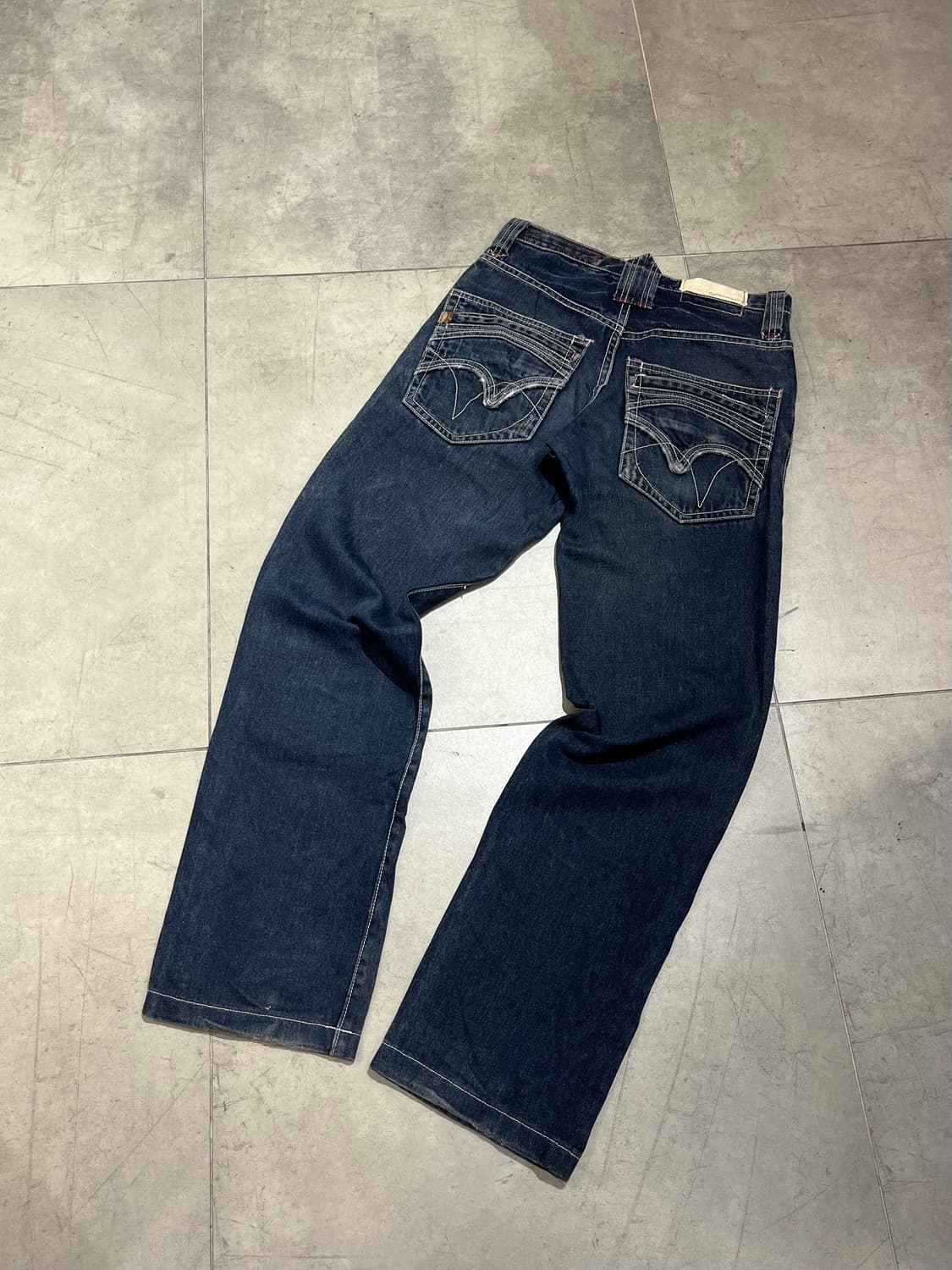 Tough jeansmith 빈티지 워싱 진청 와이드 데님 팬츠 상품이미지7