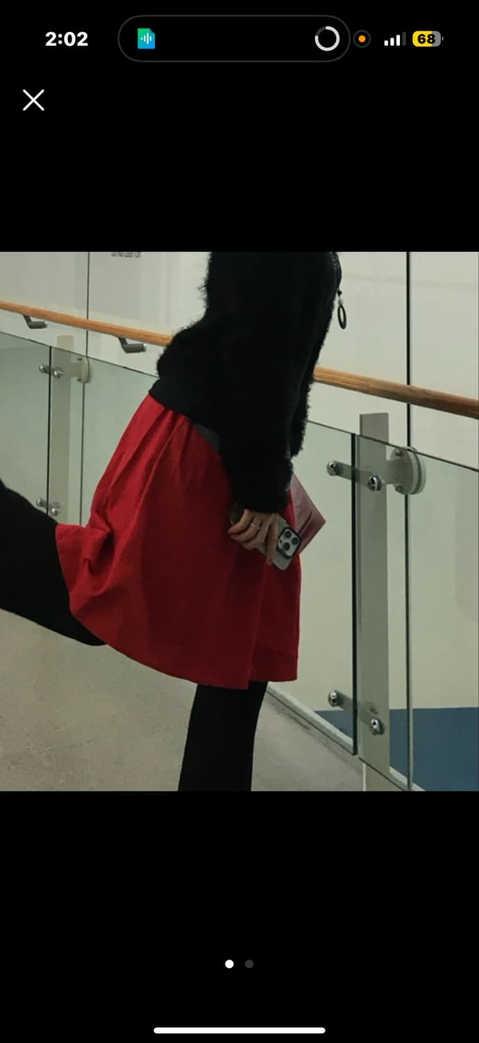 일본 빈티지 레드 미디 스커트 상품이미지1