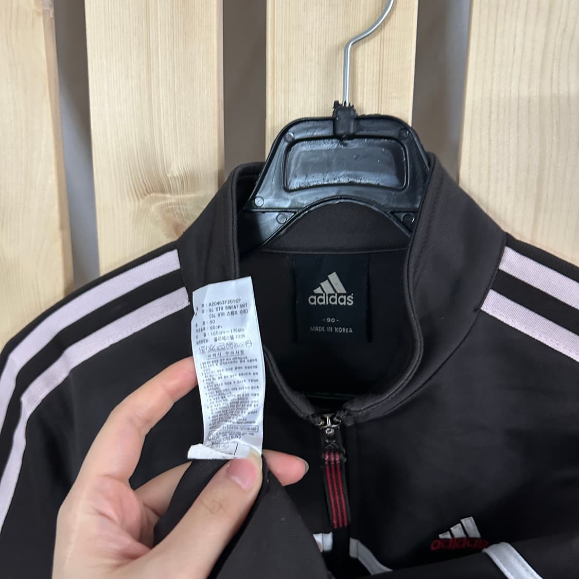 (S) 아디다스 브라운 핑크 져지 트랙탑 상품이미지5