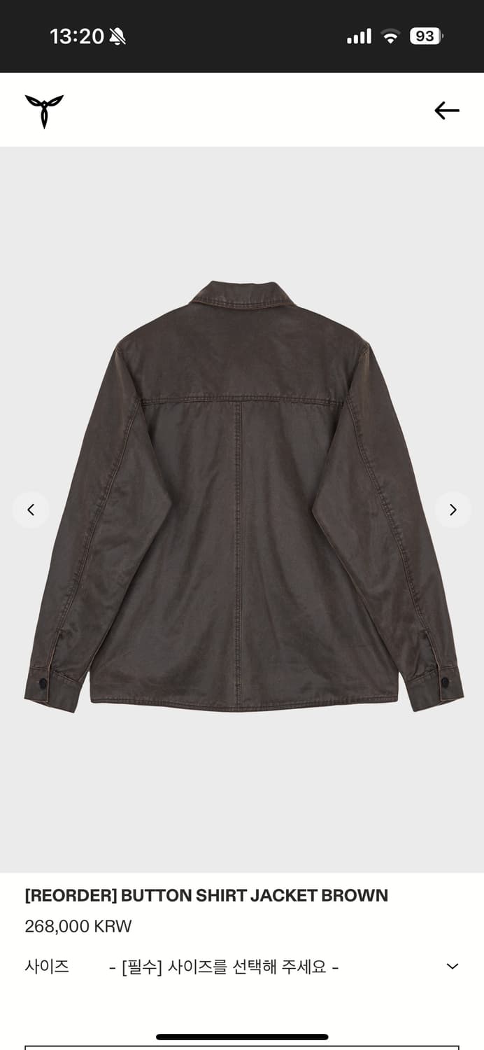 서피스에디션 BUTTON SHIRT JACKET BROWN [L] 상품이미지4