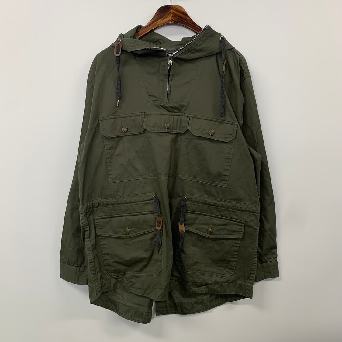 프리즘웍스 유틸리티 카키 아노락 후드 상품이미지2