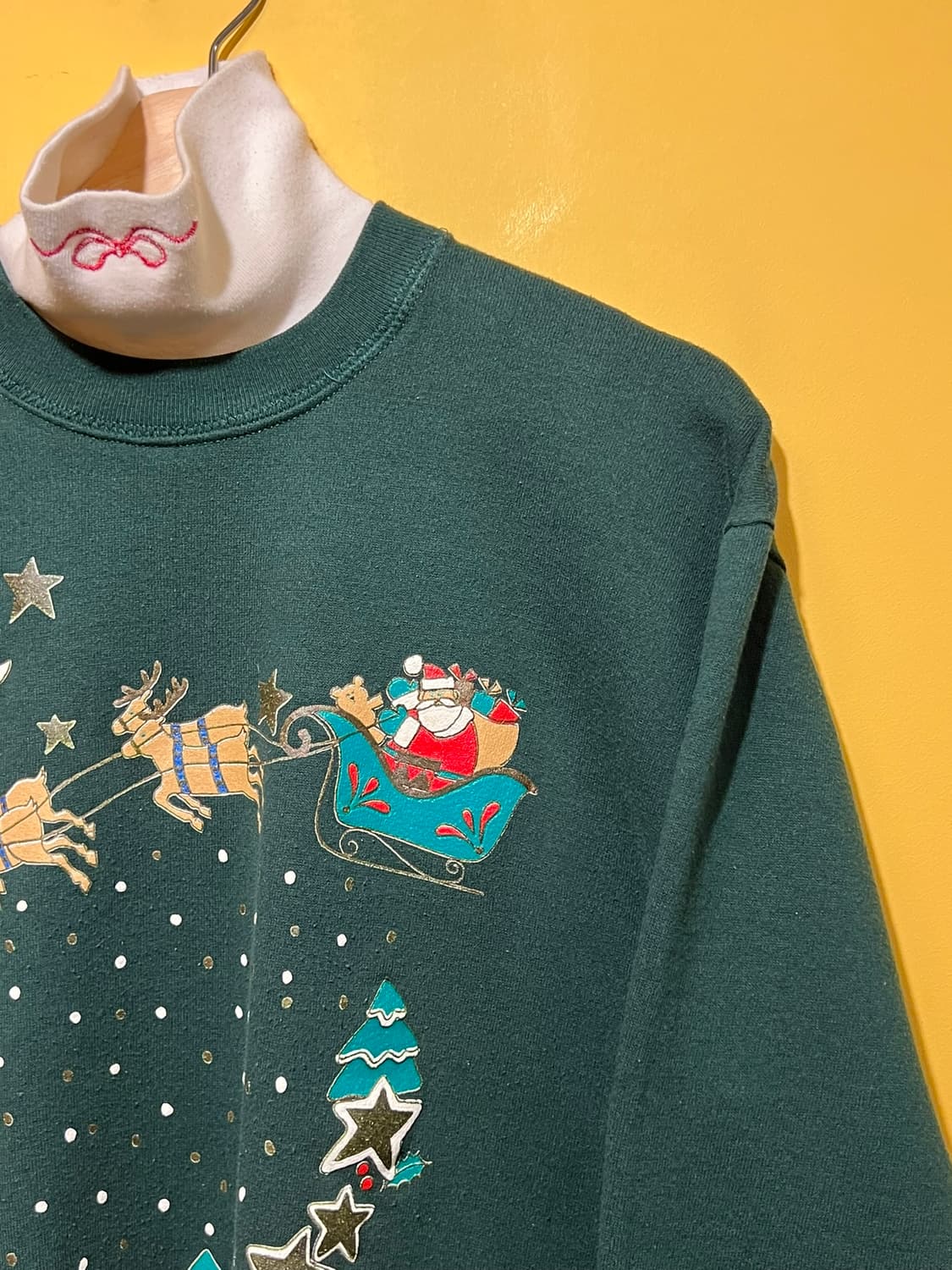 90s [M] USA 크리스마스 순록 산타 그래픽 빈티지 맨투맨 상품이미지2