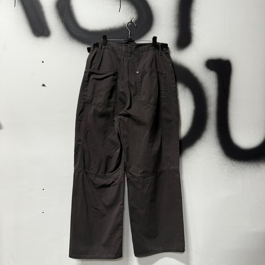 VTG 빈티지 절개 , 버클 디테일 와이드 팬츠 딥 브라운 상품이미지2