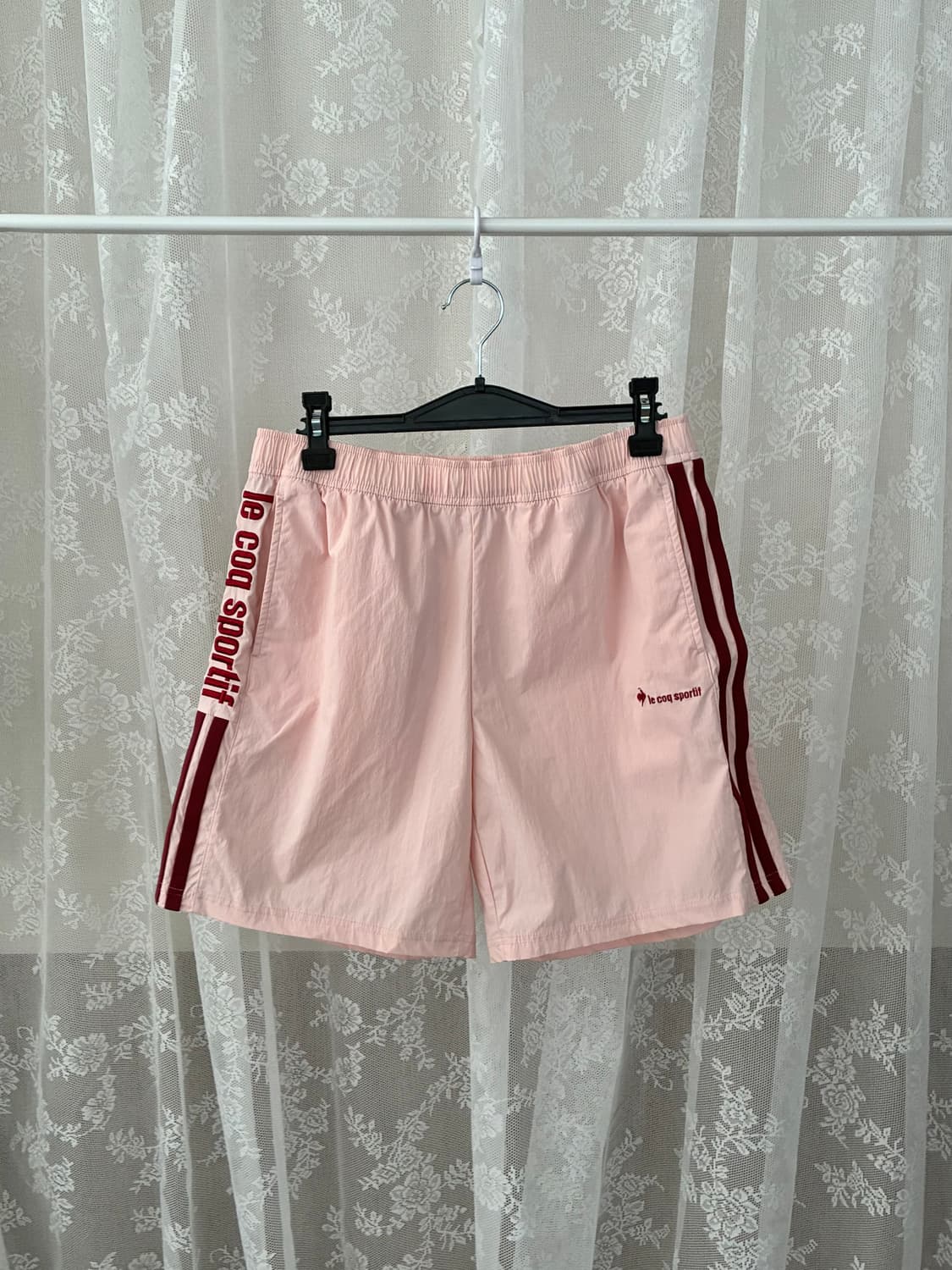 M) 르꼬끄 스포르티브 트랙 반바지 핑크 상품이미지1