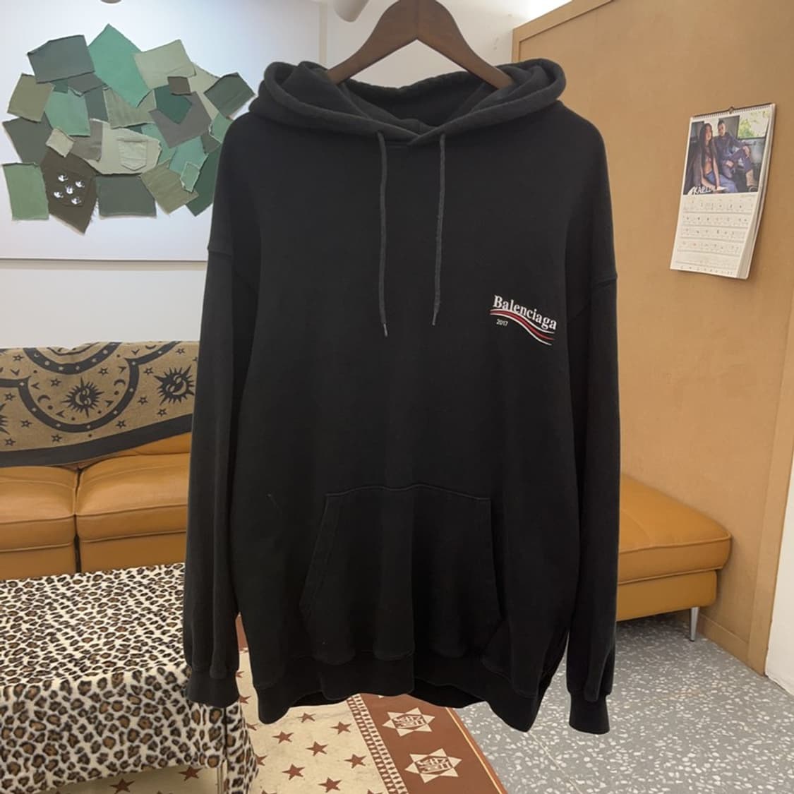 발렌시아가 스트릿 힙합 캐주얼 시크 웨이브로고 후드티 M C09632 상품이미지3