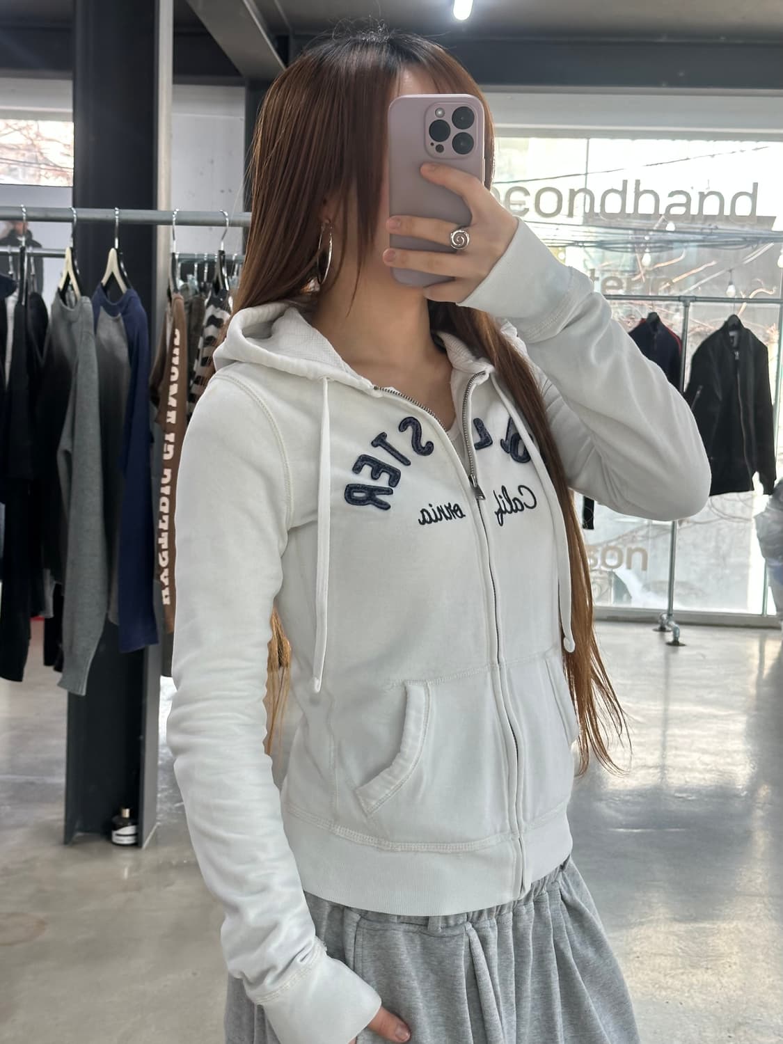 홀리스터 후드집업 화이트 상품이미지2