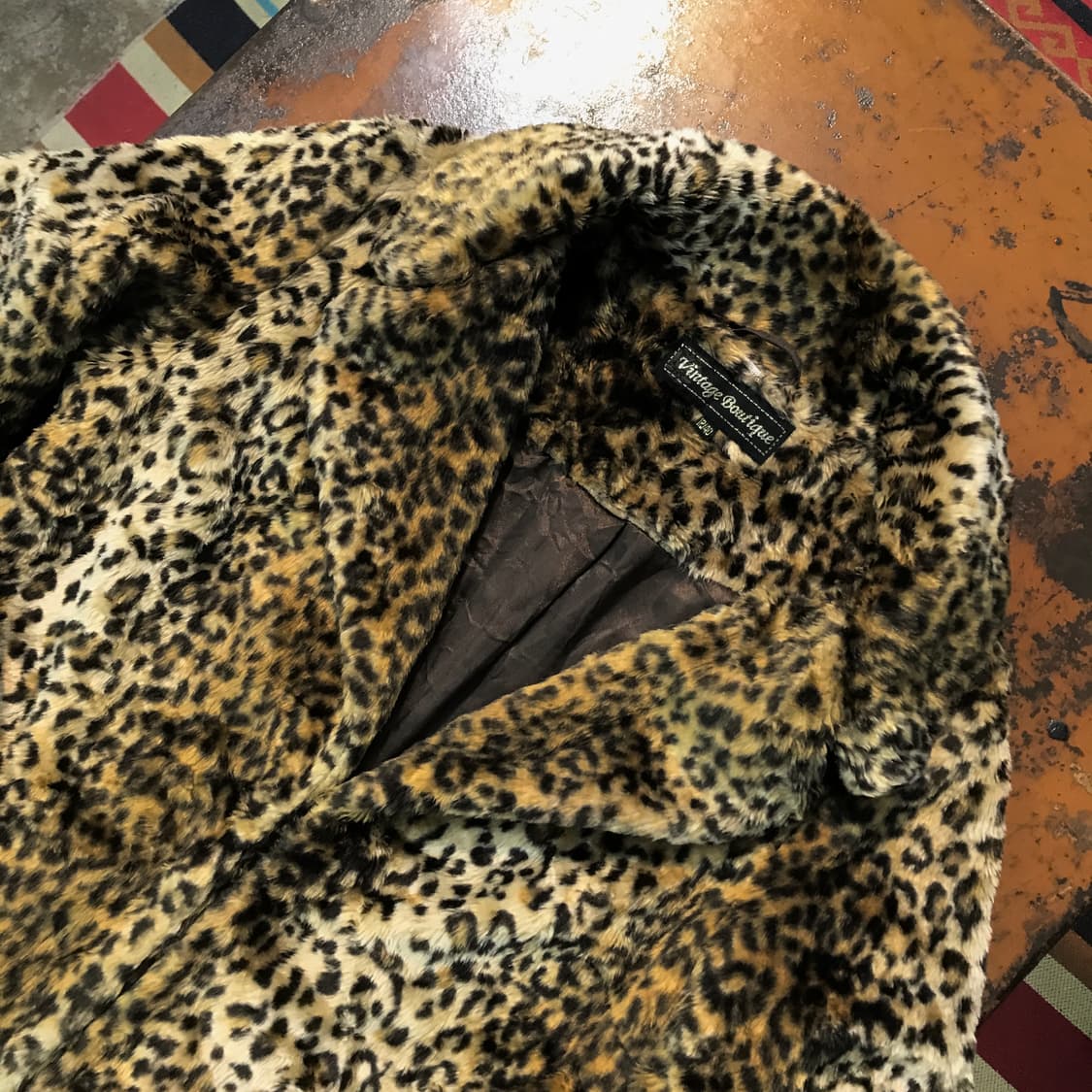 VTG 빈티지 레오파드 패턴 하프 코트 자켓 여성 프리사이즈  상품이미지2