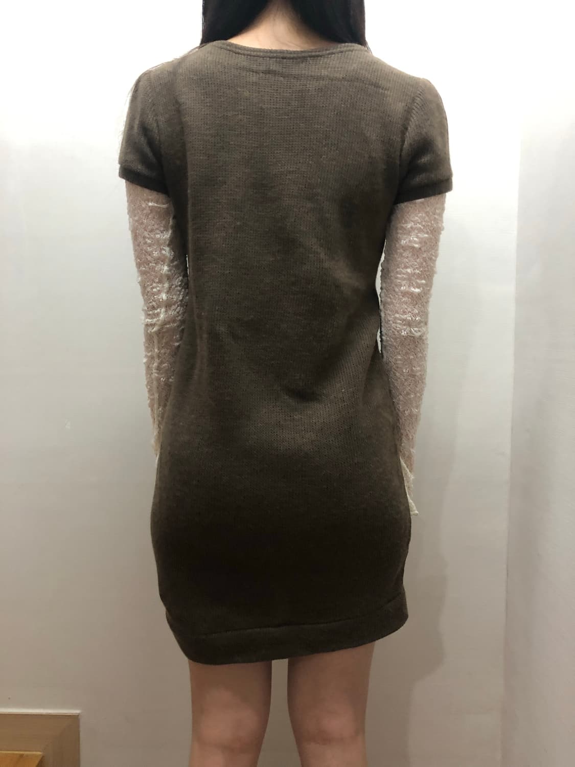 빈티지 브라운 리본 니트 원피스 상품이미지10