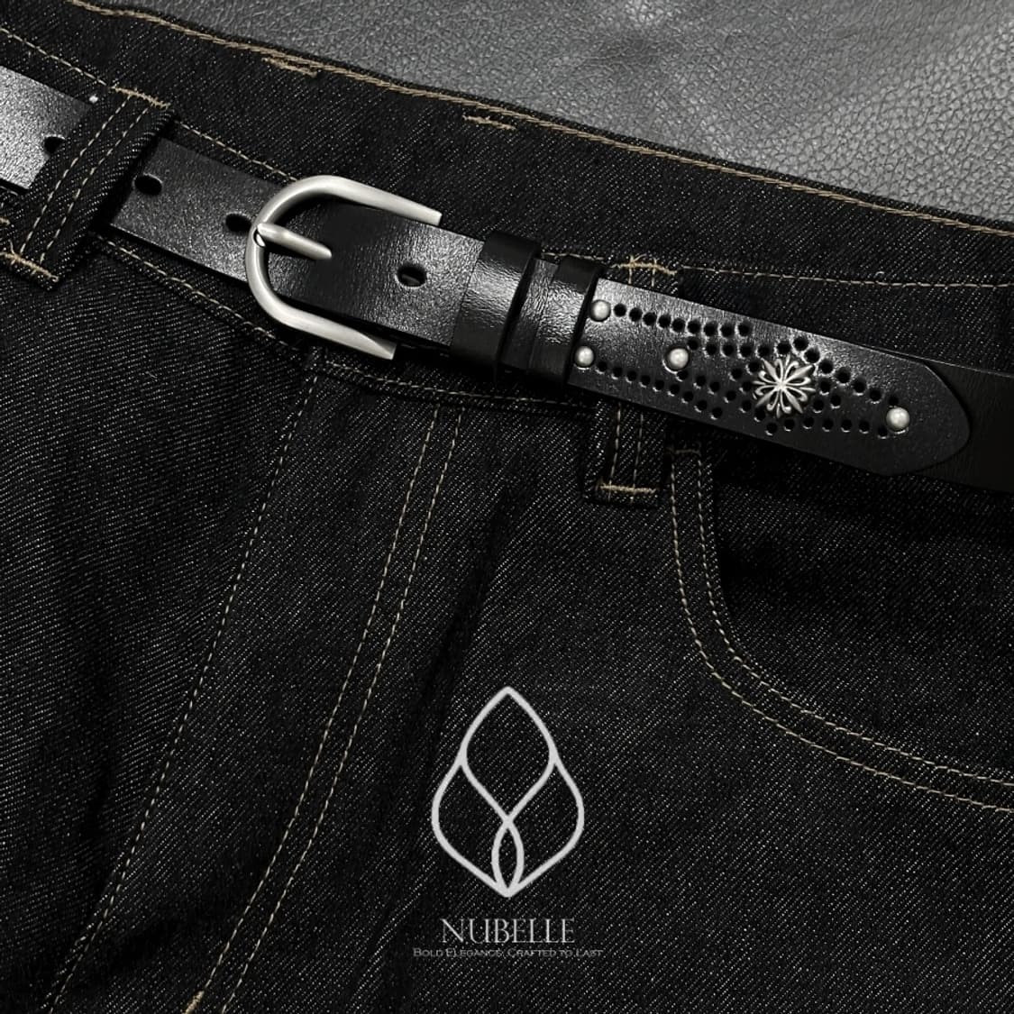 🌗 Ethnic stud belt / 에스닉 스터드 가죽 벨트 상품이미지8