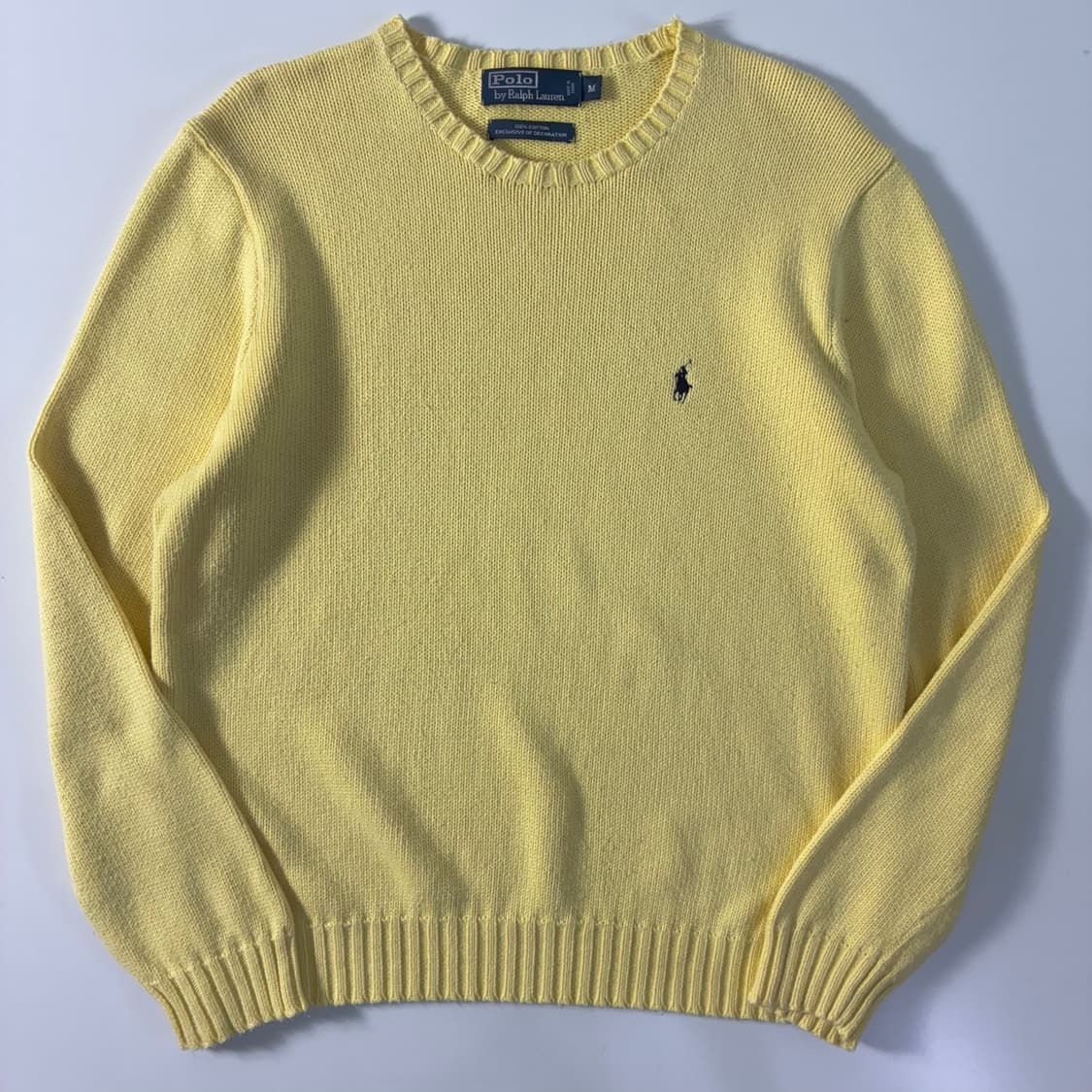 Polo 폴로 랄프로렌 크림 옐로우 코튼 라운드 니트 상품이미지1