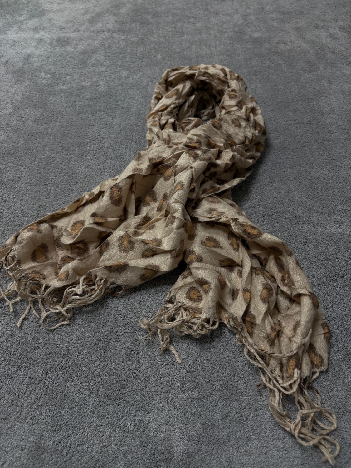 Vintage v-kei punk mood leopard scarf 상품이미지3