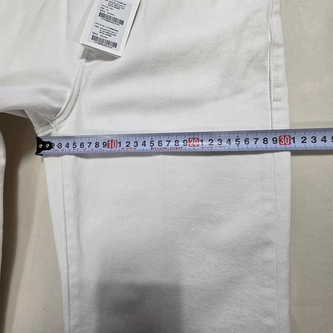 1137 플랙 PLAC 화이트 팬츠 32 남성 면바지 상품이미지4