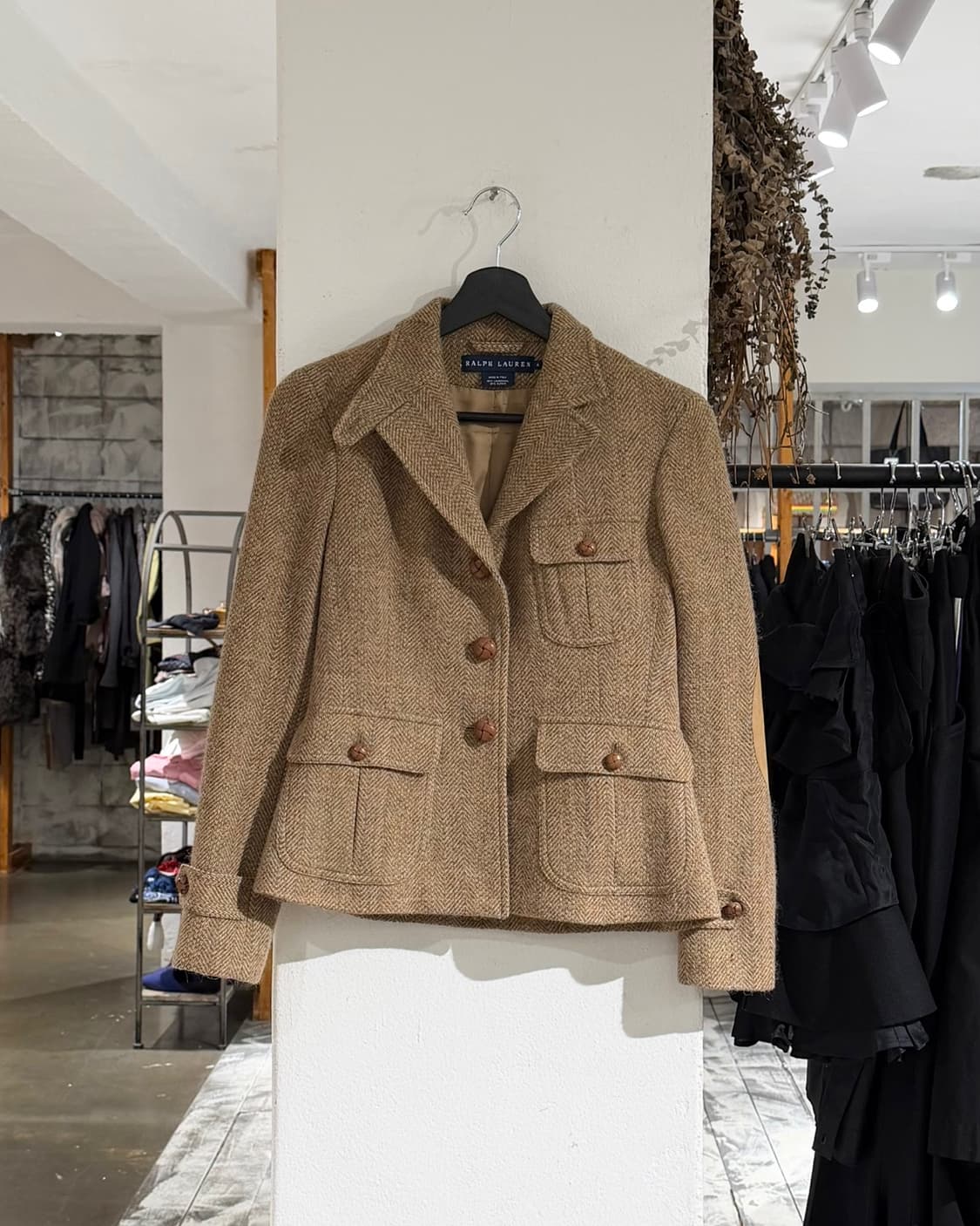 랄프로렌 베이지 램스울 앨보우 스웨이드 패치 자켓 상품이미지1