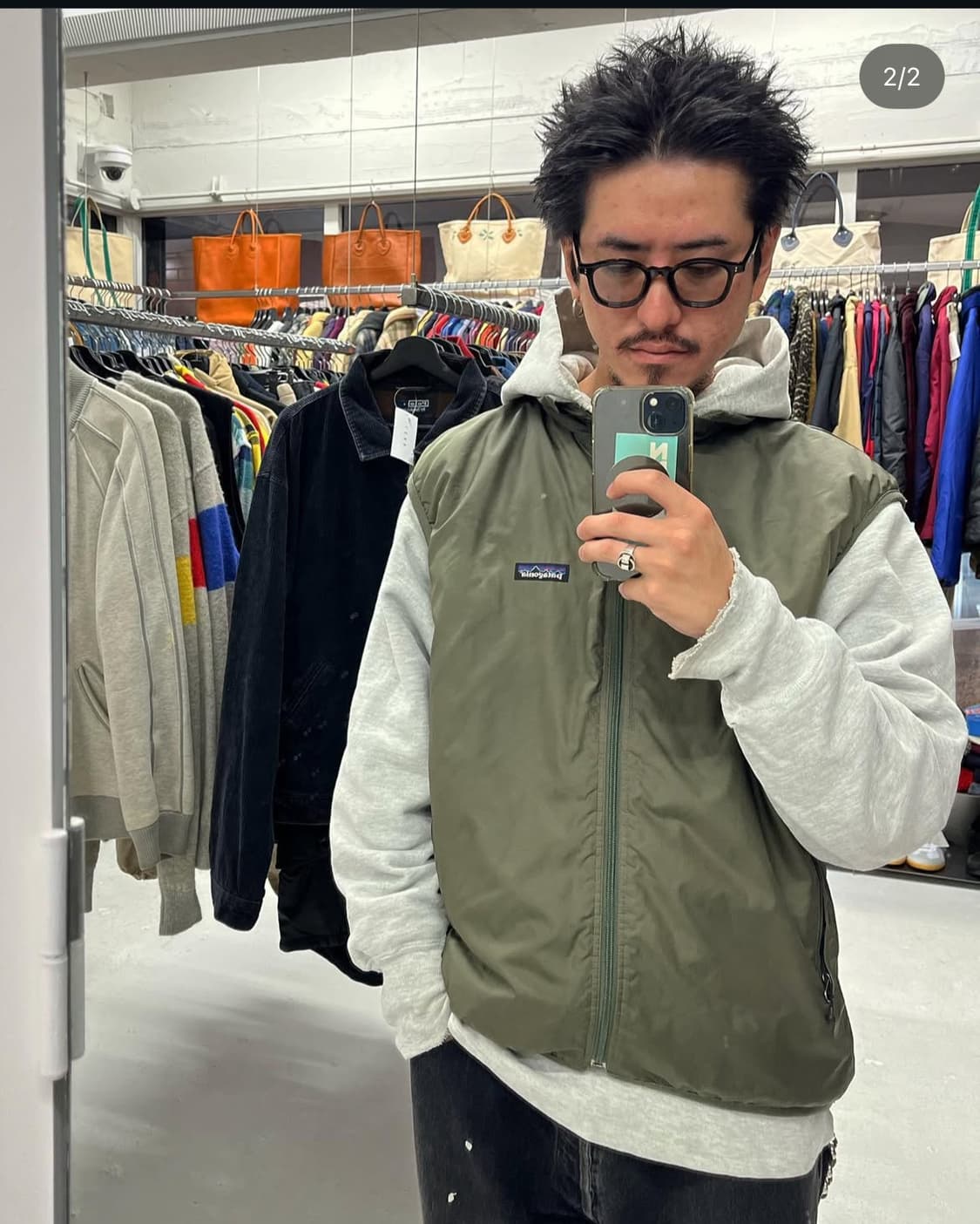 [M] 파타고니아 빈티지 퍼프볼 베스트 라임 그린 상품이미지5