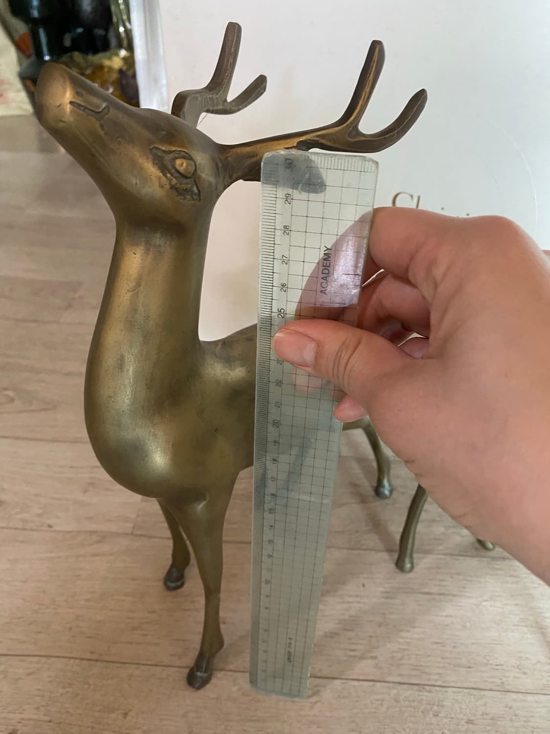 황동 브론즈 사슴 부부 장식품 골동품 상품이미지7