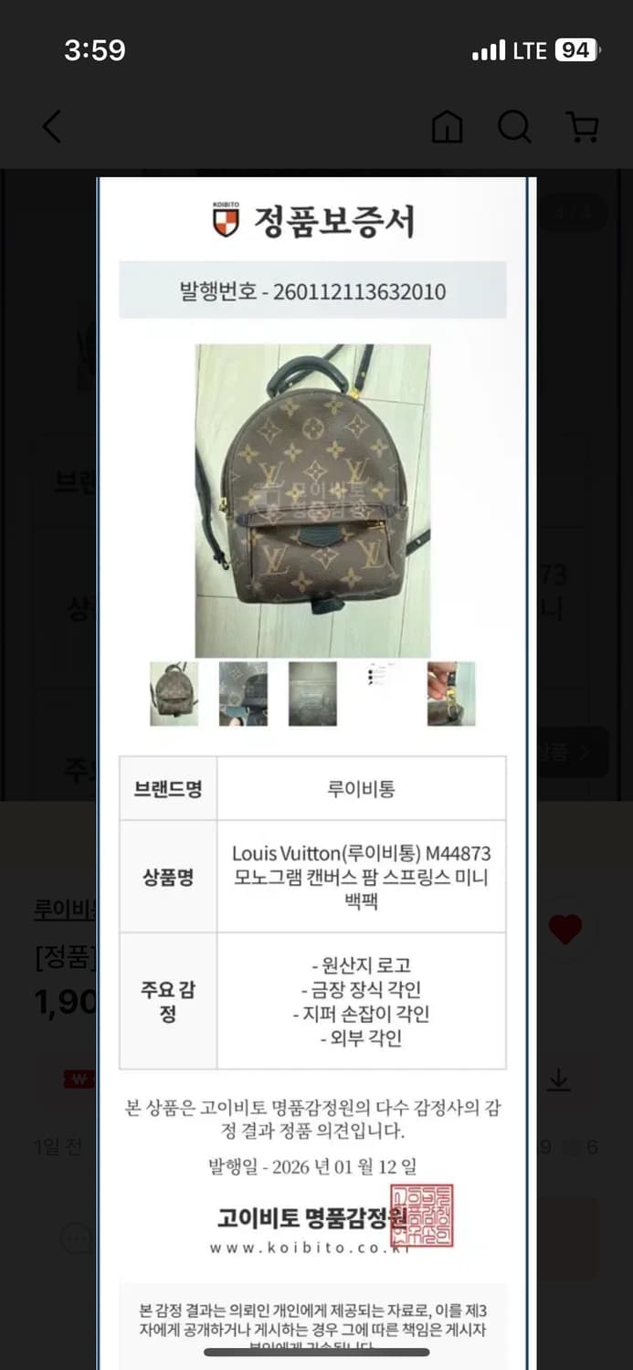 루이비통 팜스프링스 미니 백팩 상품이미지3