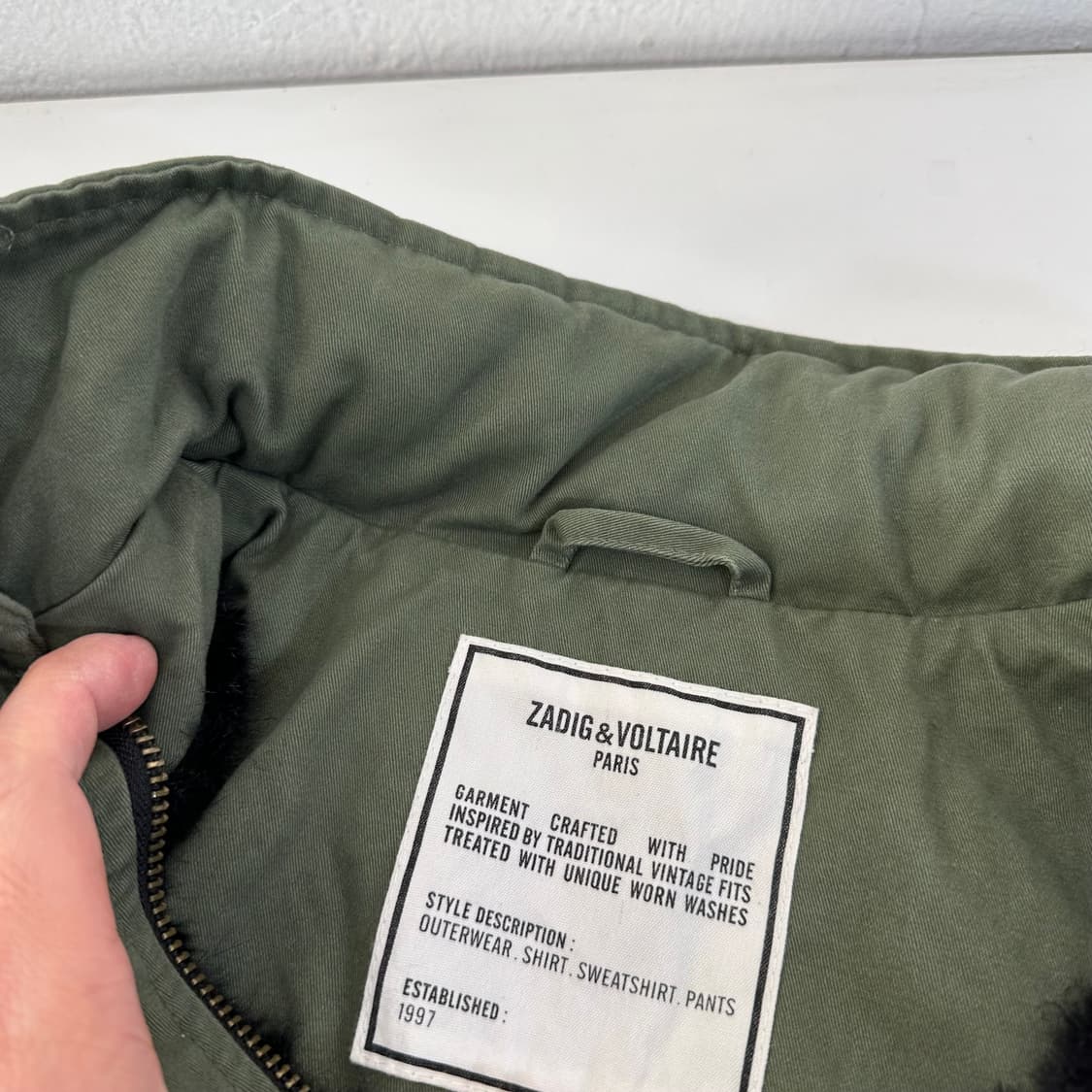 우먼S-M 쟈딕앤볼테르 카키 안감보아털 M65 겨울 야상자켓 상품이미지8