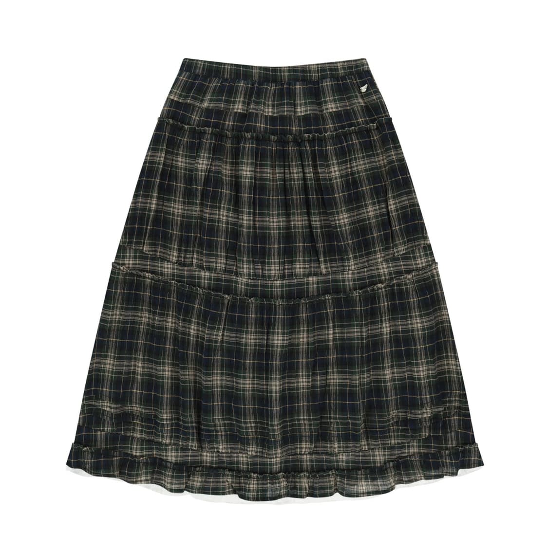 SHIRRING MIDI SKIRT CHECK 상품이미지1