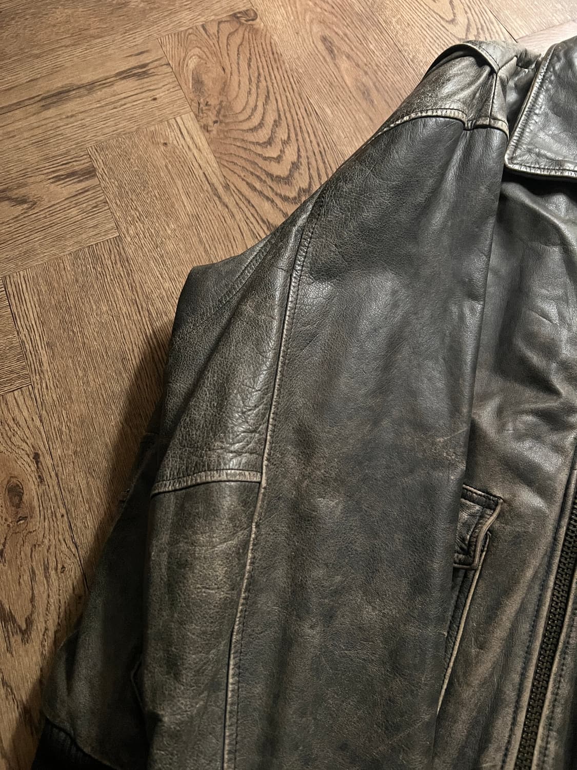 [L]90's 빈티지 TYPE A-2 레더 플라이트 자켓 상품이미지5