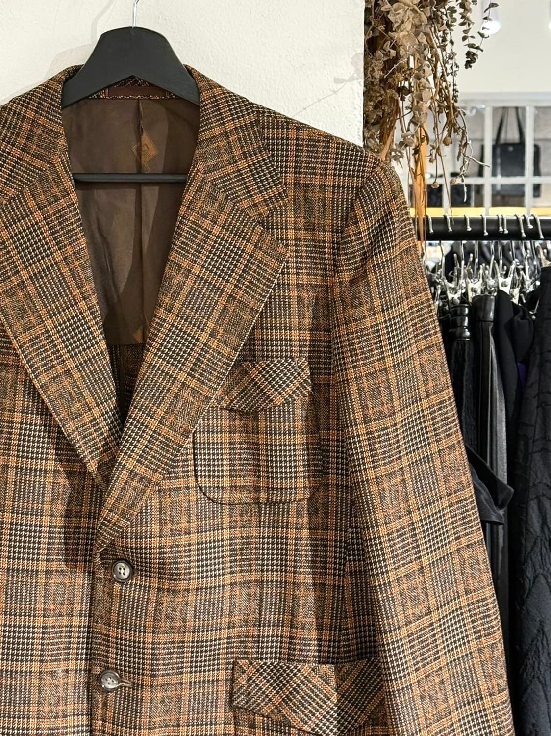 랑방 브라운 체크 울 블레이저 자켓 상품이미지3