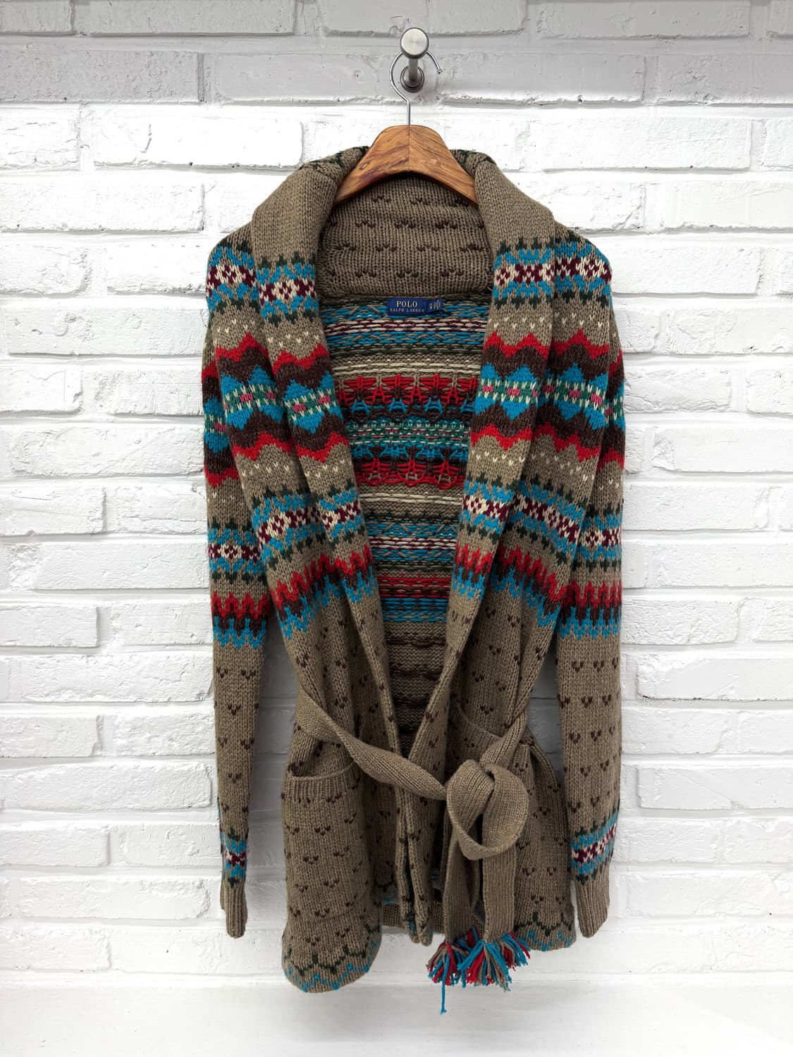 폴로 브라운 노르딕 숄가디건 상품이미지3