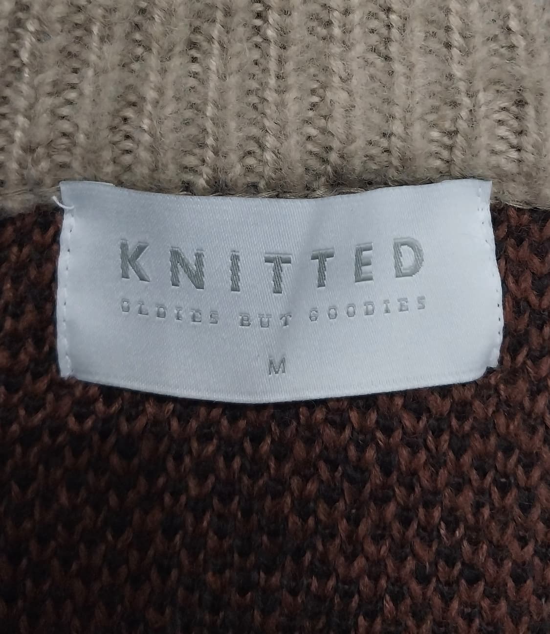 KNITTED 니티드 벌키 브러쉬 아가일 가디건 M 상품이미지3