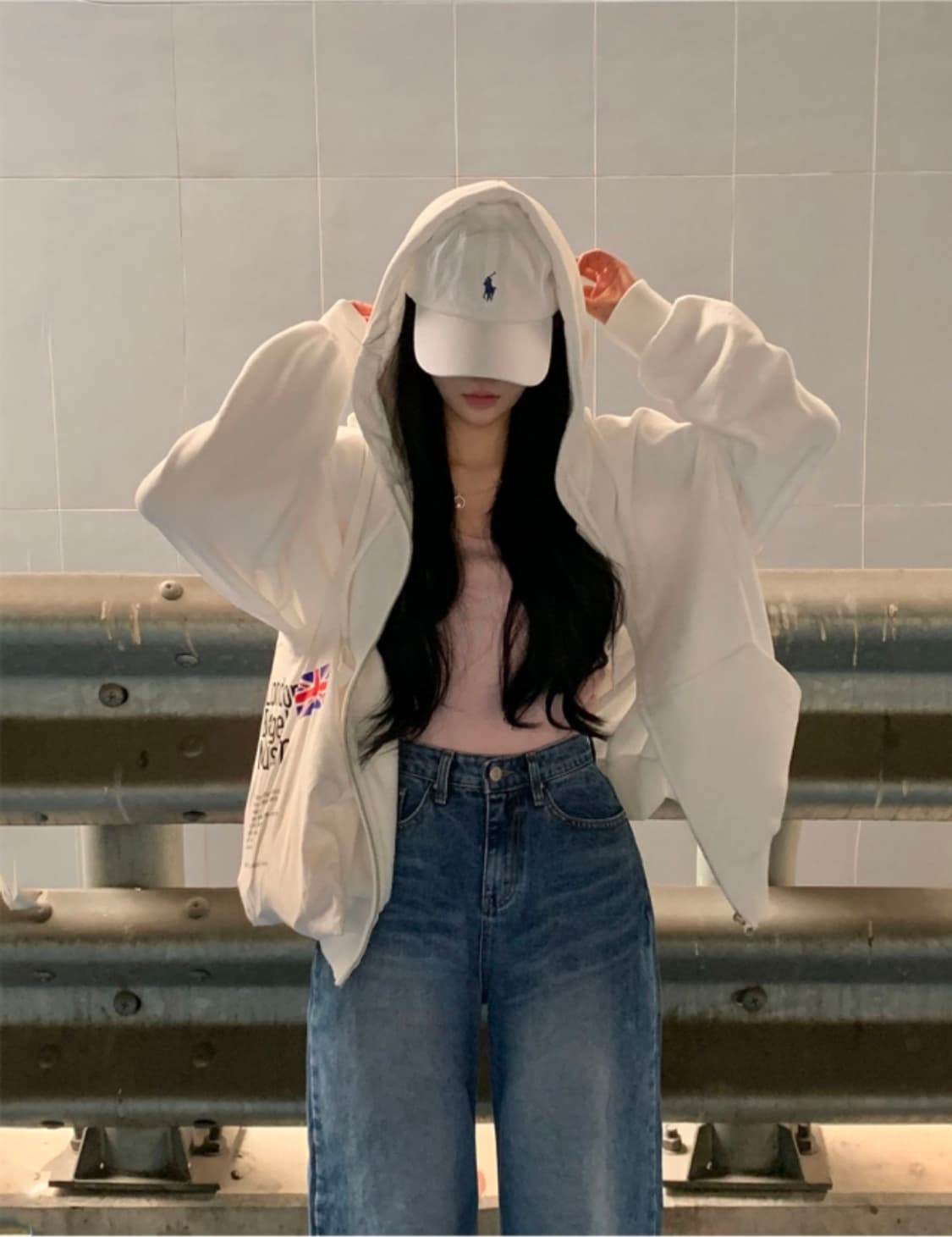 베이델리 루즈핏 투웨이 후드집업 네이비 상품이미지5