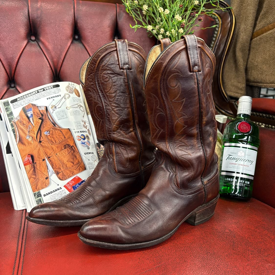 80s 댄 포스트 하이트닝 패턴 소프트쉘 웨스턴 부츠 미국생산 N571 상품이미지2