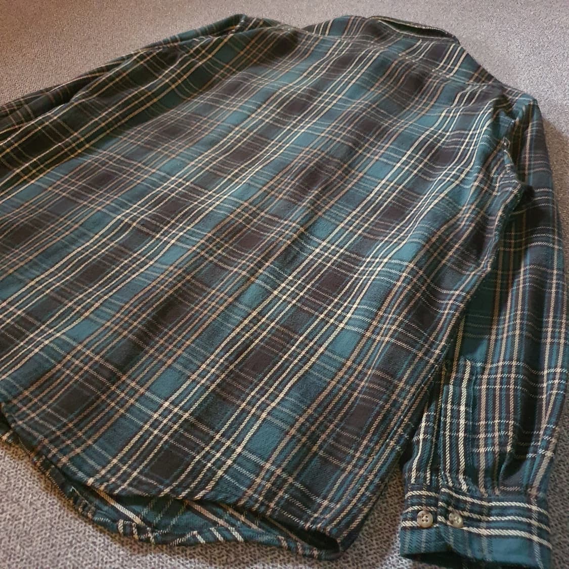 90s us made 칼하트 헤비웨이트 그린  플라넬 셔츠 상품이미지7