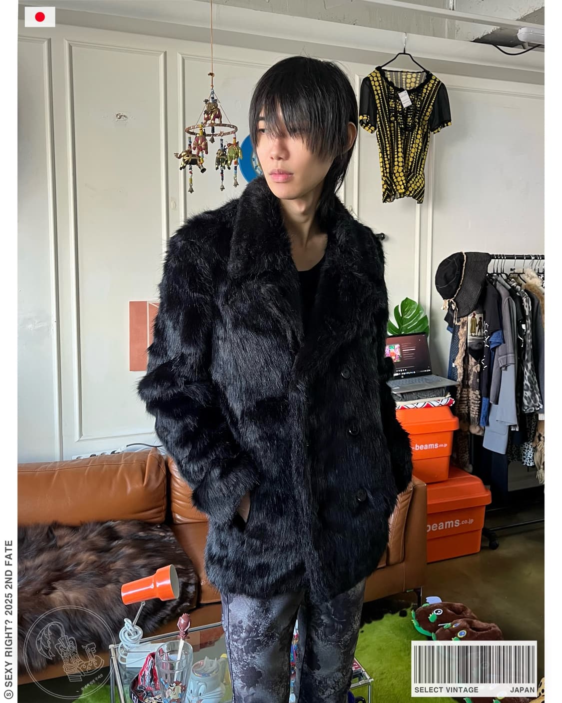 Jpn Vintage Black Chic Fur Coat 상품이미지1