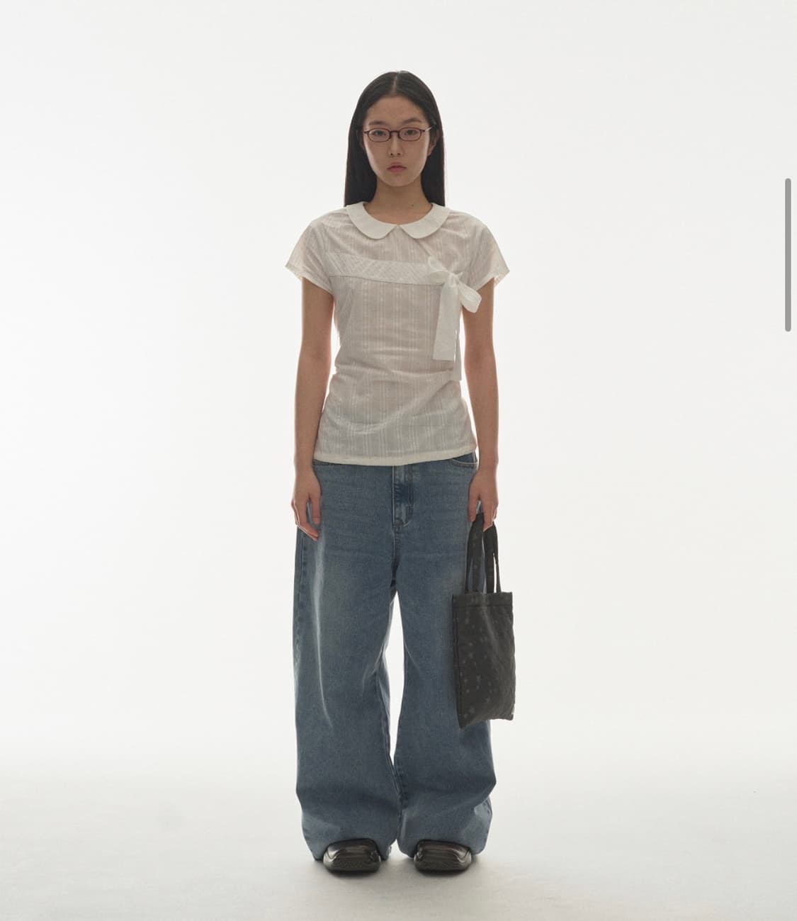 코이세이오 보우 블라우스 화이트 상품이미지5