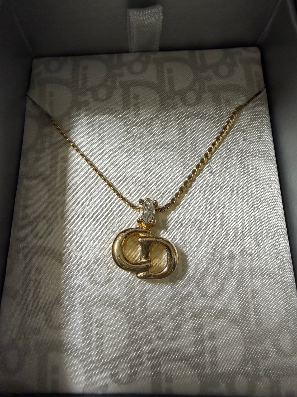 크리스챤 디올 빈티지 CD 로고 큐빅 목걸이 상품이미지1