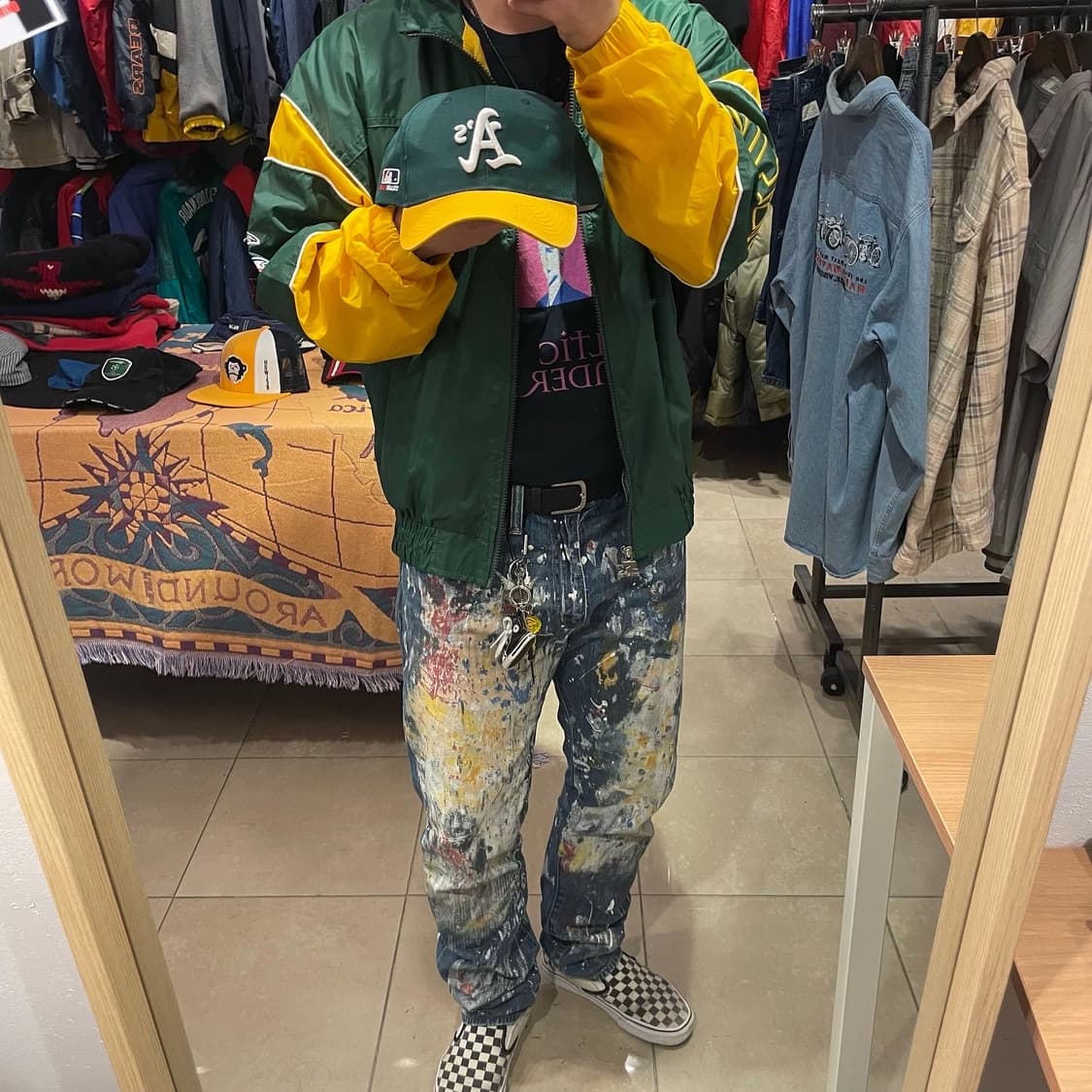 스타터 오클랜드 애슬레틱스 바람막이 XL 상품이미지4