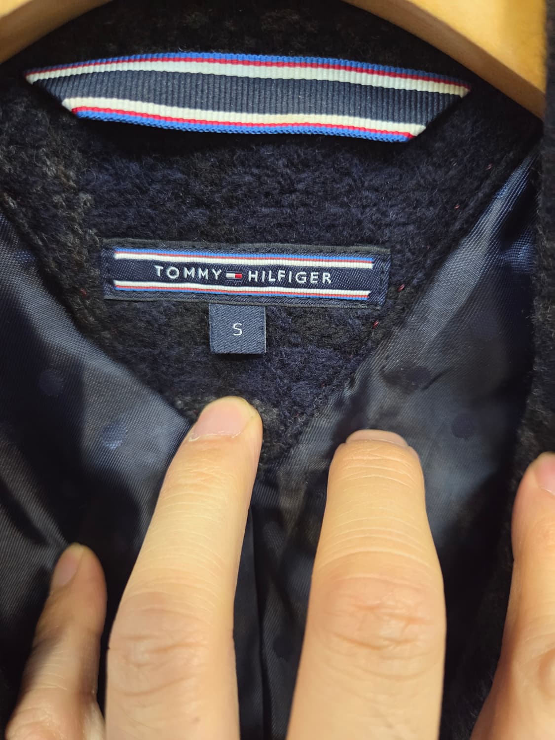 타미힐피거 울 체크 더블코트 자켓 s 상품이미지3