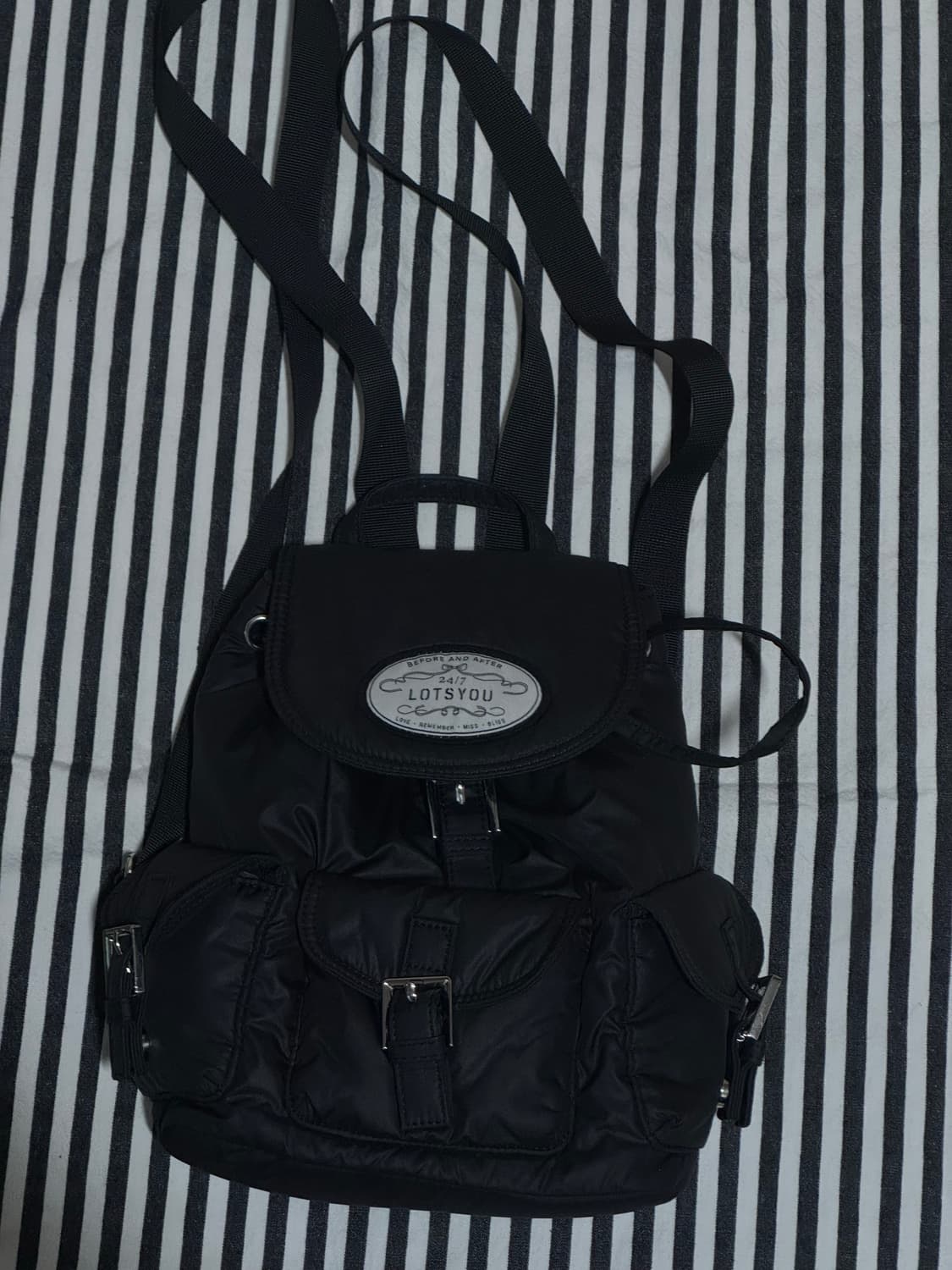라츠유 Nostalgia chubby Backpack Black 상품이미지1