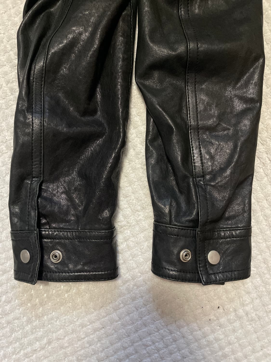 광희시장 웨스턴 무드 램스킨 양가죽 절개 포켓 레더 자켓 상품이미지7