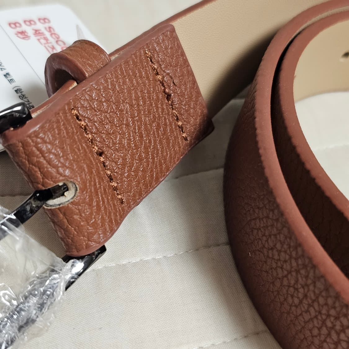 새제품) 에잇세컨즈 남자 레더 가죽 정장 벨트 브라운 3cm 102cm 상품이미지3