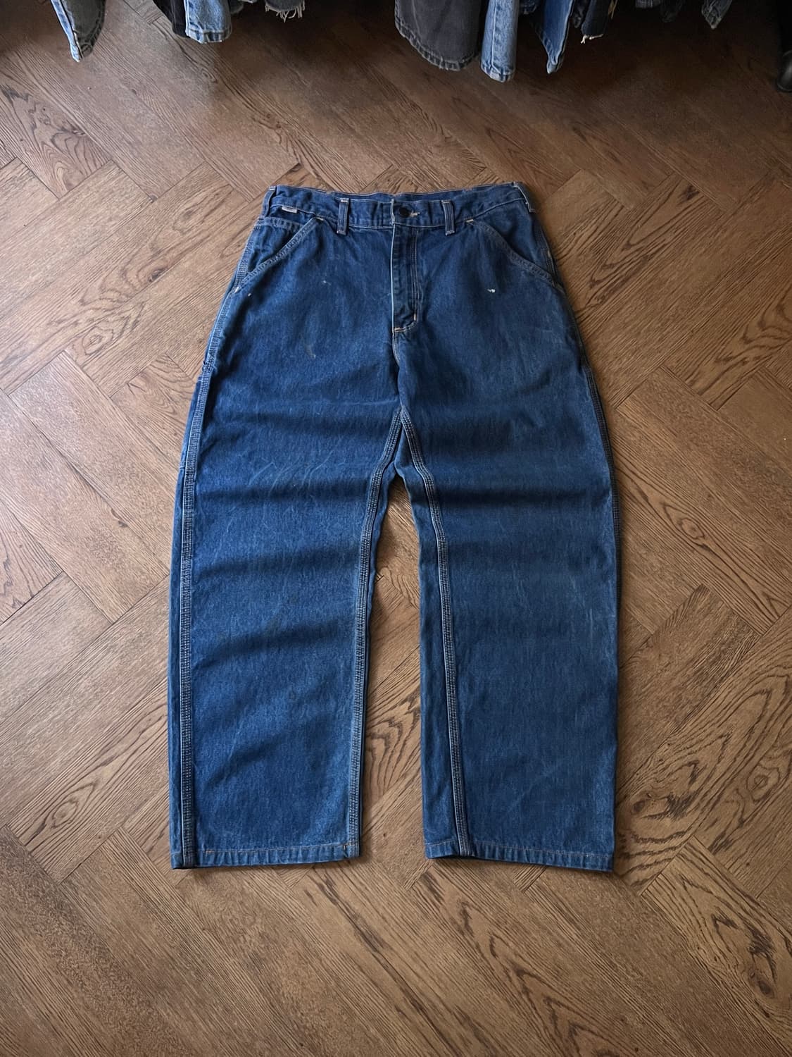 [32]칼하트FR USA 미디엄블루 싱글니 카펜터 워크 데님 팬츠 상품이미지2