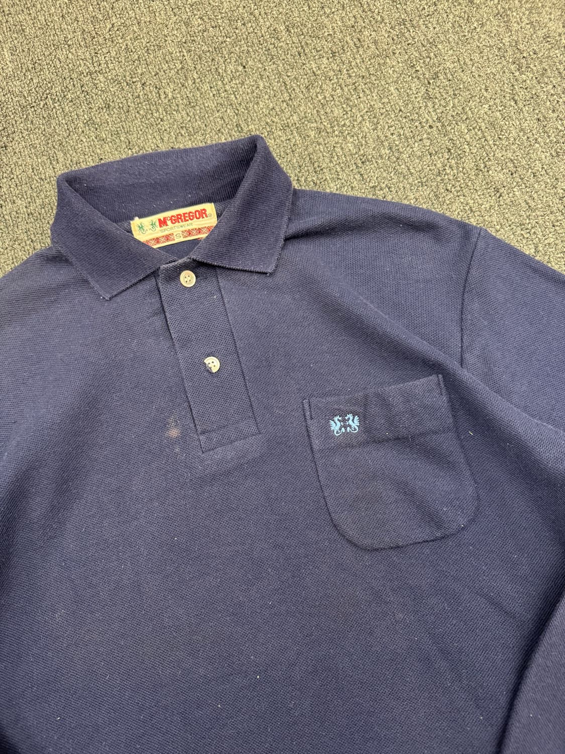 S)맥그리거 빈티지 네이비 롱슬리브 카라티 상품이미지2