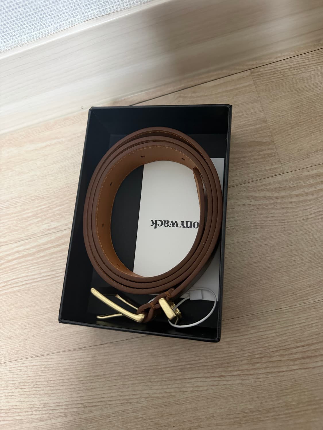 토니웩 골드버클 브라운 래더벨트 새상품 상품이미지1