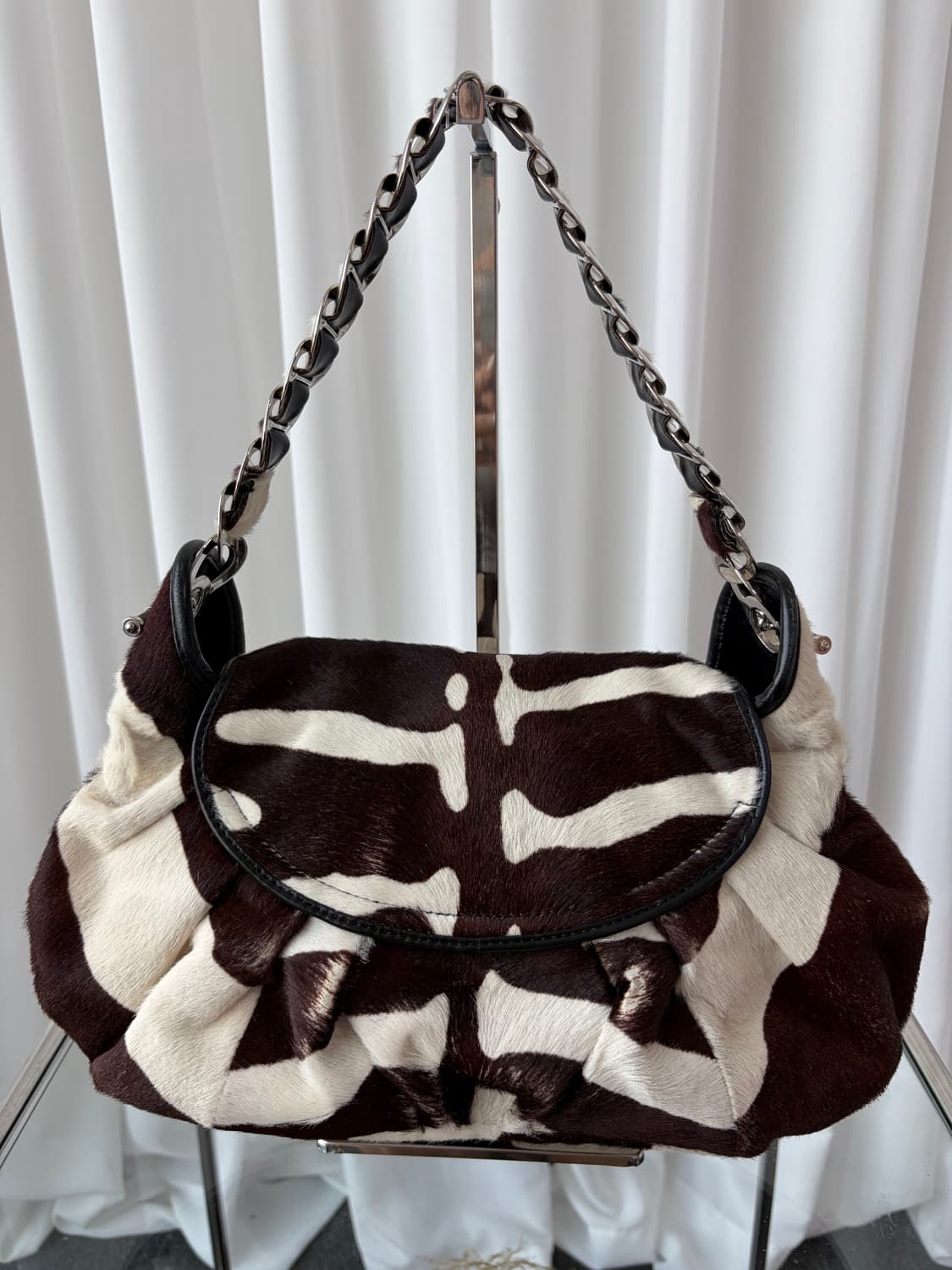 Rare 디올 S/S 2008 재즈 클럽 포니헤어 지브라 숄더백 상품이미지5