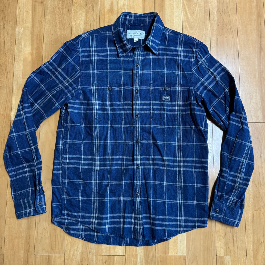 랄프로렌 데님앤서플라이 린넨체크셔츠 네이비 M 상품이미지1