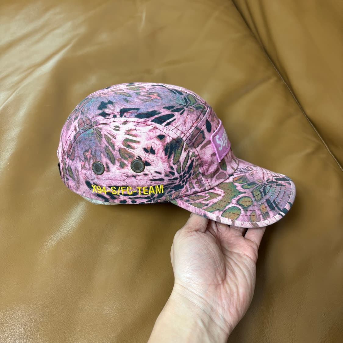 슈프림 캠프캡 모자 박스로고 밀리터리 레오파드 카모 핑크 상품이미지4