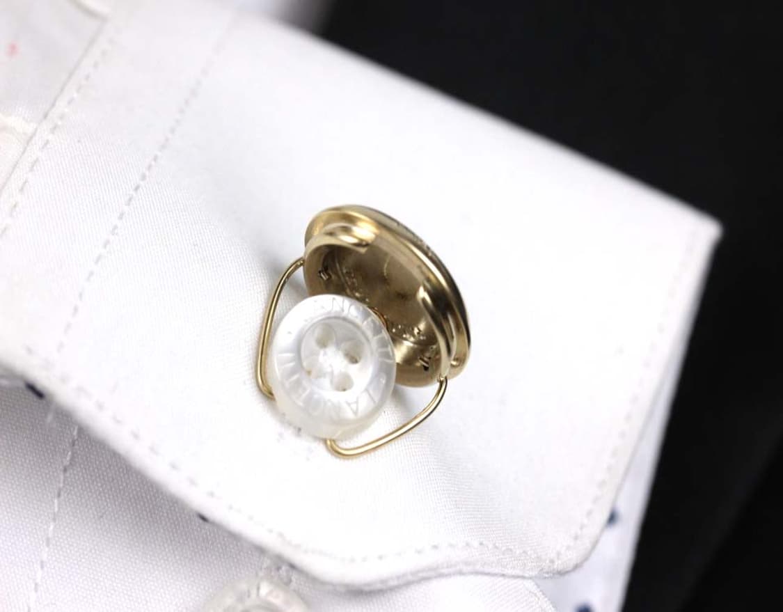 겐조 미사용,A+등급 5.4cm 끼우는 단추커버 넥타이핀 커프스 세트 상품이미지9