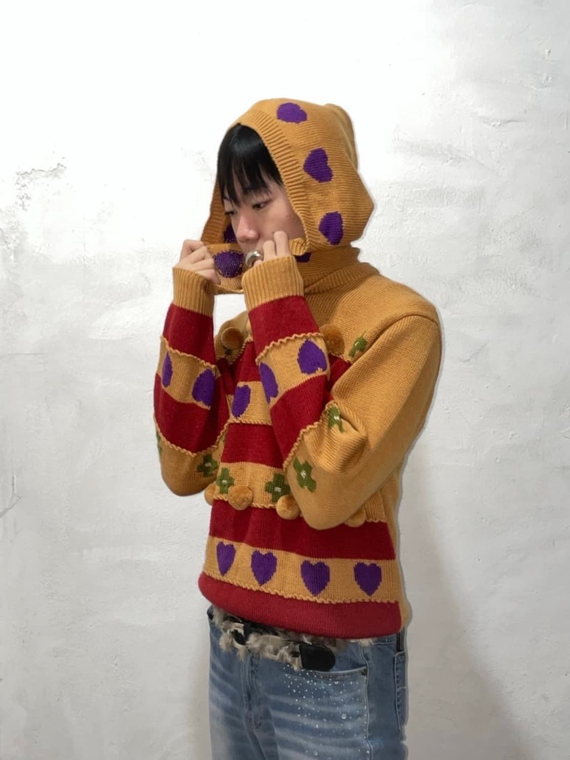 키치 하트 패턴 후드 상품이미지8