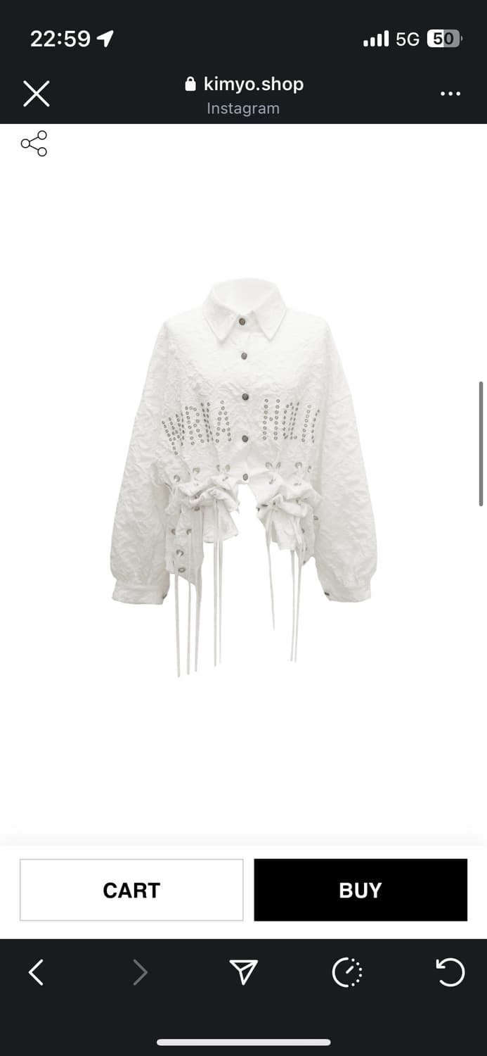 Kimyo PETAL TEXTURE SHIRRING OVERFIT SHI 상품이미지4