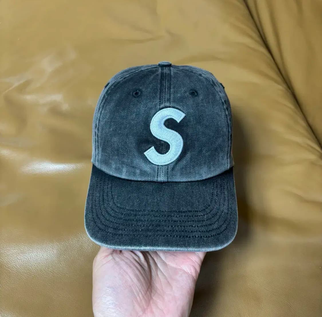 Supreme 슈프림 20ss 피그먼트 블랙 S로고 6패널 볼캡 모자 상품이미지2