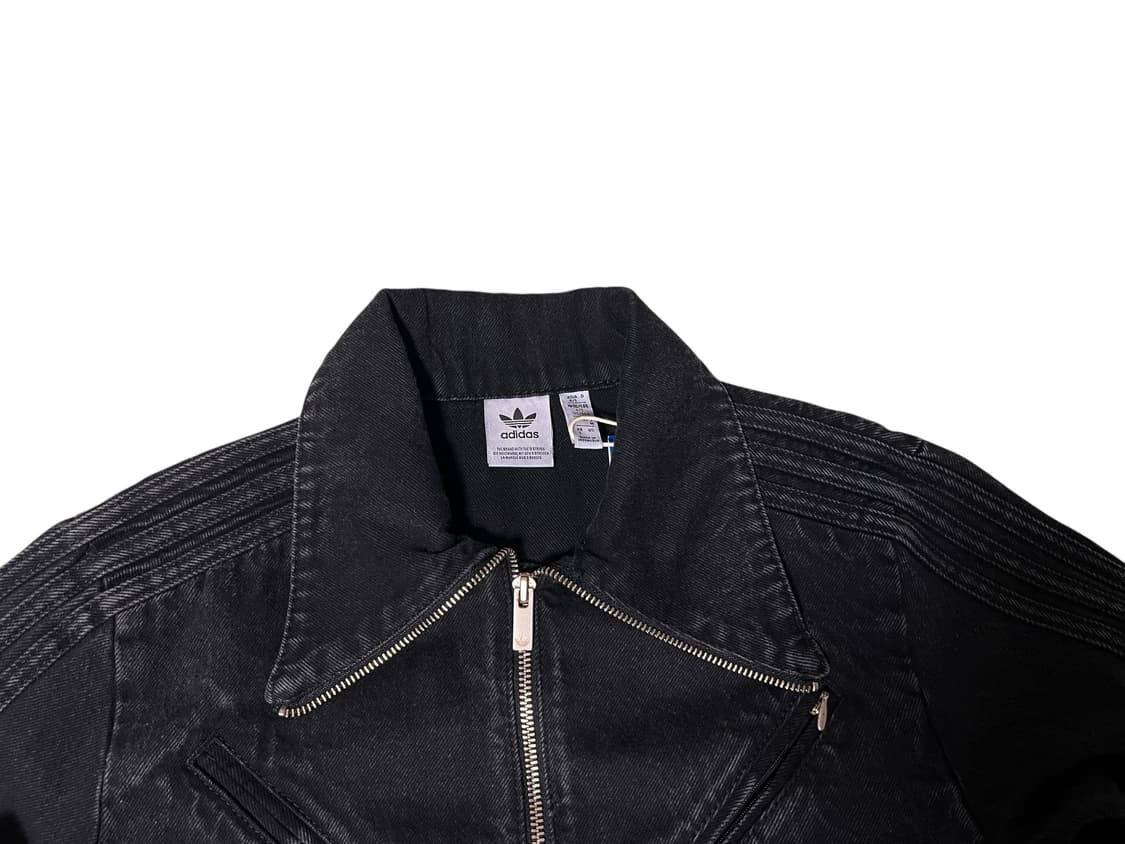 (새상품) 아디다스 블랙 데님 크롭 자켓 S 상품이미지6