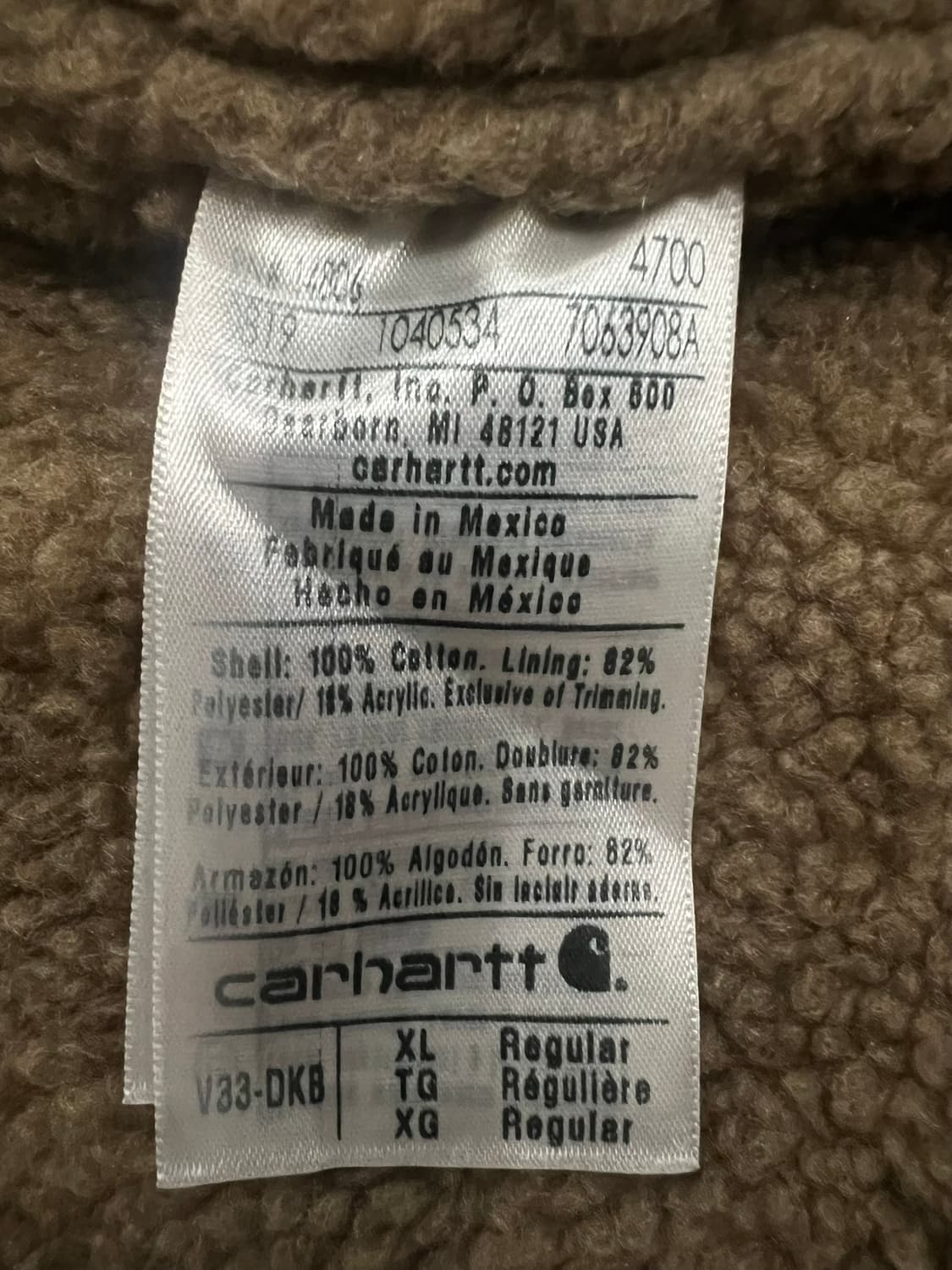 (XL)칼하트 셰르파 넥 조끼베스트 V33 DKB 다크브라운 상품이미지5