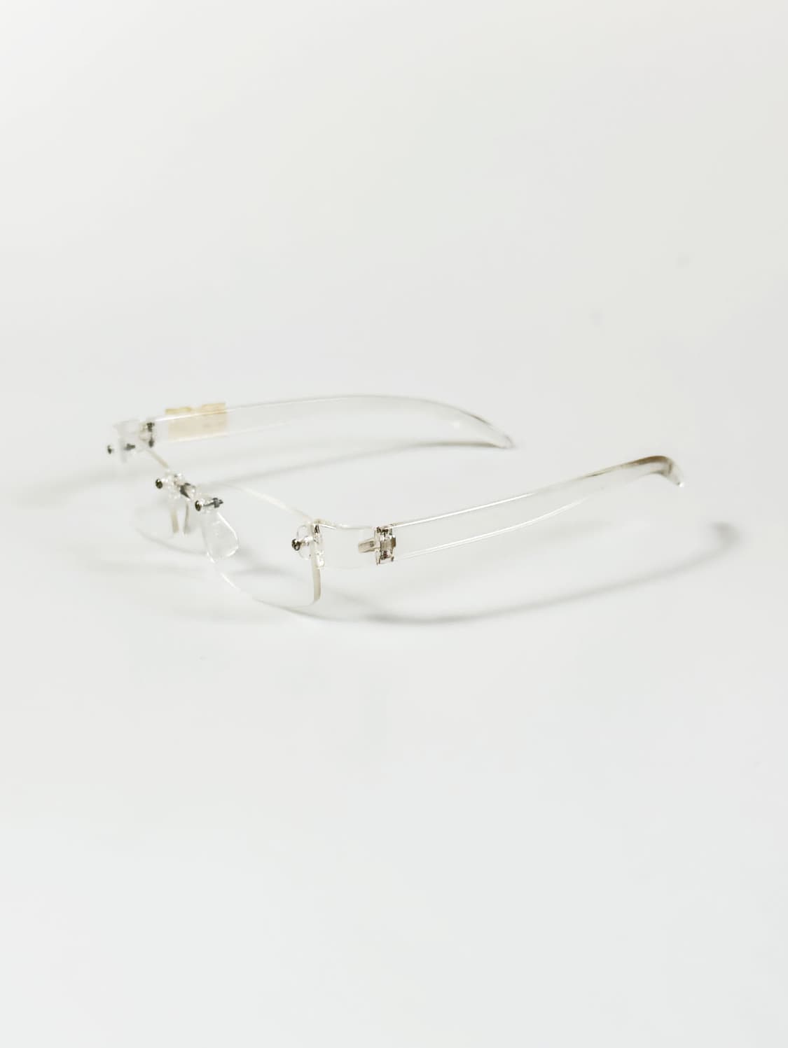 DARK 무테 스퀘어 클리어 프레임 빈티지 안경 상품이미지3